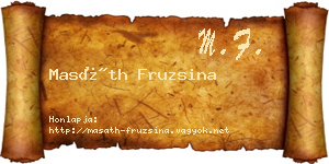 Masáth Fruzsina névjegykártya
